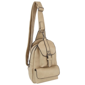 Buckle Pocket Sling Bag Backpack CQ003 MOCHA